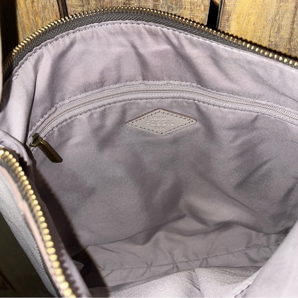 Fossil Gray Leather Shoulder Bag - Picture 7 of 11